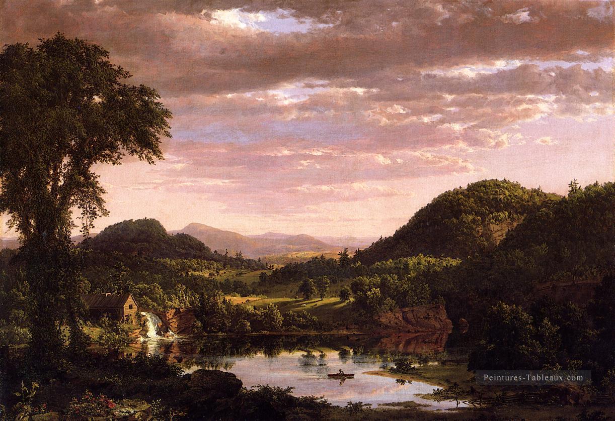 Nouvelle Angleterre Paysage aka Soirée après un paysage de tempête Fleuve Hudson Frederic Edwin Church Peintures à l'huile